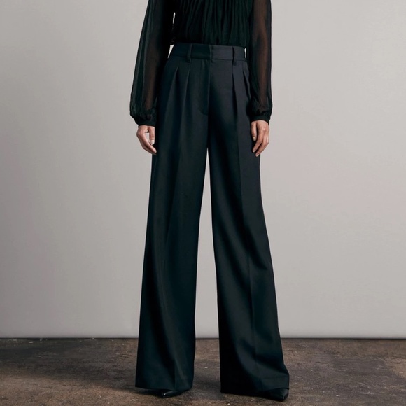 rag & bone Shelly wide leg twill pant 6 Petite New - Picture 3 of 16